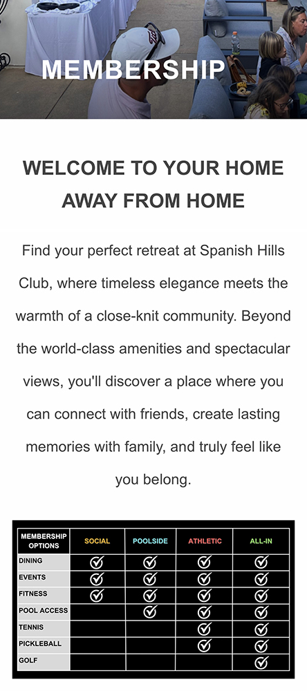 Spanish Hills Club Membership Information