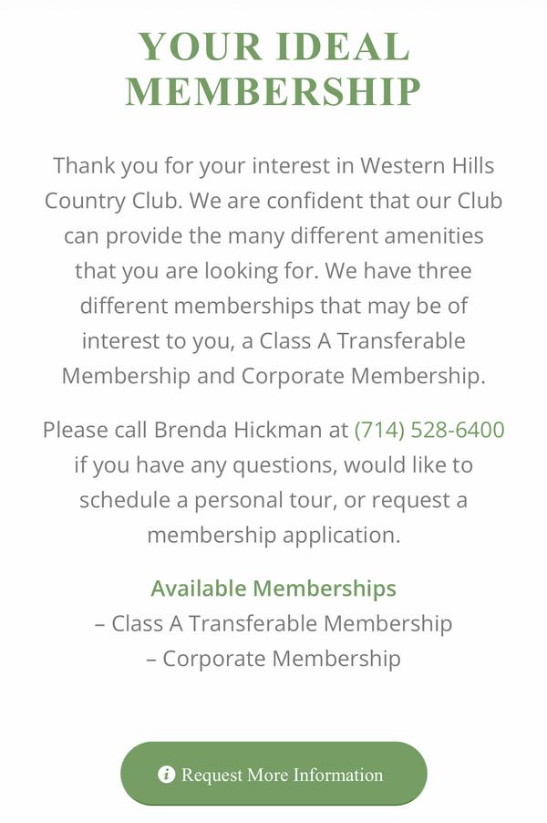 Western Hills Country Club Membership Information