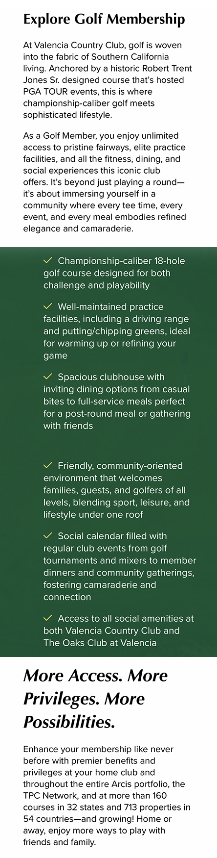 Valencia Country Club Membership Information
